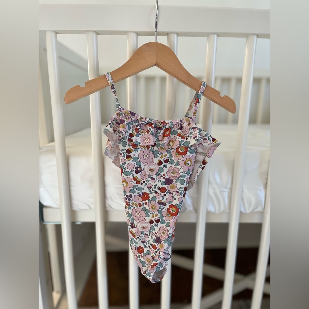 Olivier London Floral Ruffle - Cross back  One-Piece Swimsuit -